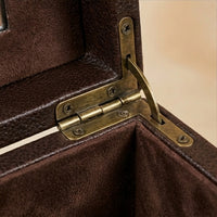 Elatheria Treasure pebbled leather antique jewelry trunk chest velvet lined multi tier