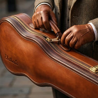 Elatheria Virtuoso full grain leather 4/4 violin hard case with velvet interior