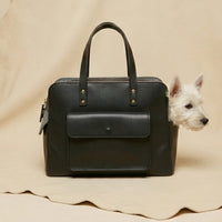 Elatheria Companion premium full grain leather luxury pet carrier small dog cat