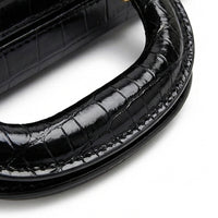 Maestro alligator-embossed leather case carry handle detail, gift for musician or guitar collector