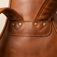 Maestro leather gig bag carry handle detail, gift for musician or gift for guitarist