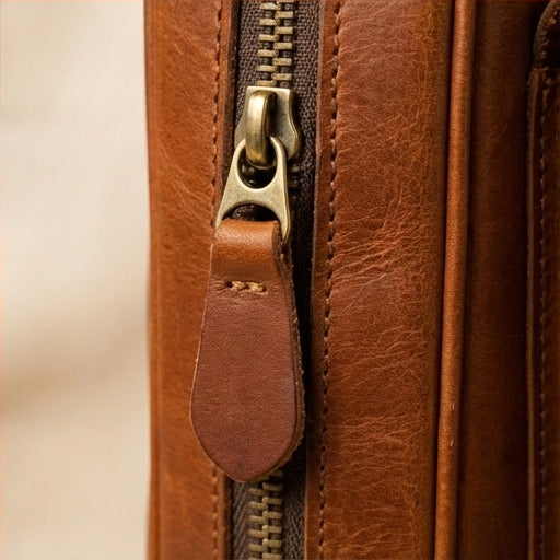 Elatheria Maestro full grain cognac leather premium acoustic guitar gig bag backpack