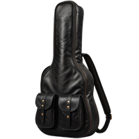 The Troubadour | Chestnut Pull-Up Leather Guitar Gig Bag, Personalised Gift for Guitarist