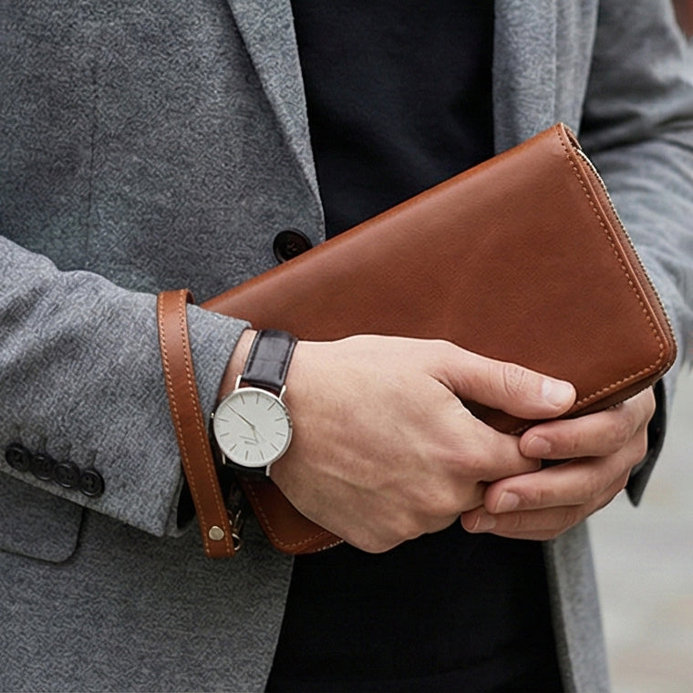 The Voyager Leather Travel Wallet with Passport and Phone