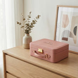 Elatheria Keepsake blush pink leather memory box jewelry organizer velvet interior