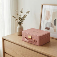 Elatheria Keepsake blush pink leather memory box jewelry organizer velvet interior
