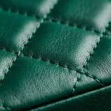 Elatheria Heirloom quilted emerald green leather jewelry trunk brushed brass hardware