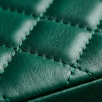 Elatheria Heirloom quilted emerald green leather jewelry trunk brushed brass hardware
