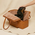 Elatheria Companion premium full grain leather luxury pet carrier small dog cat