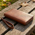 Elatheria Voyager full grain leather travel wallet passport organizer with wristlet