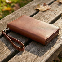 Elatheria Voyager full grain leather travel wallet passport organizer with wristlet