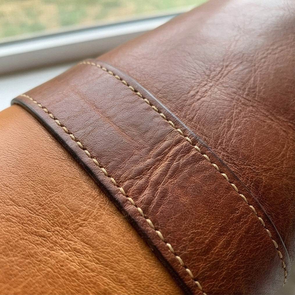 Elatheria Marksman luxury two tone full grain leather shotgun case slip fleece lining