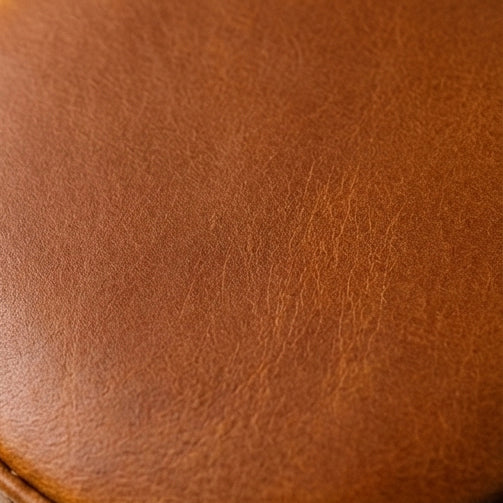 Elatheria Heirloom cylindrical tan leather travel jewelry case brass zipper ring roll