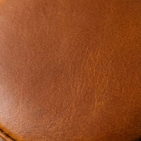 Elatheria Heirloom cylindrical tan leather travel jewelry case brass zipper ring roll