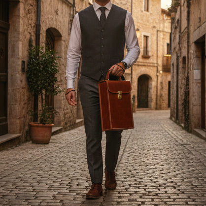 The Vintner 4.0 Hard Shell Leather Wine Trunk