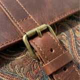 The Artisan Paisley Embroidered Leather Messenger Bag Front View