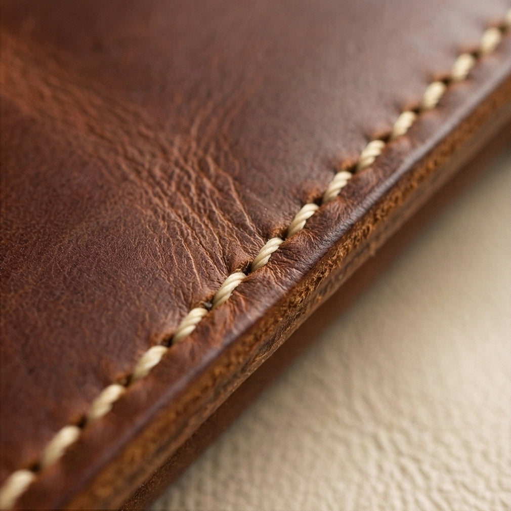 The Chef's Companion Leather Knife Roll Open with Knives