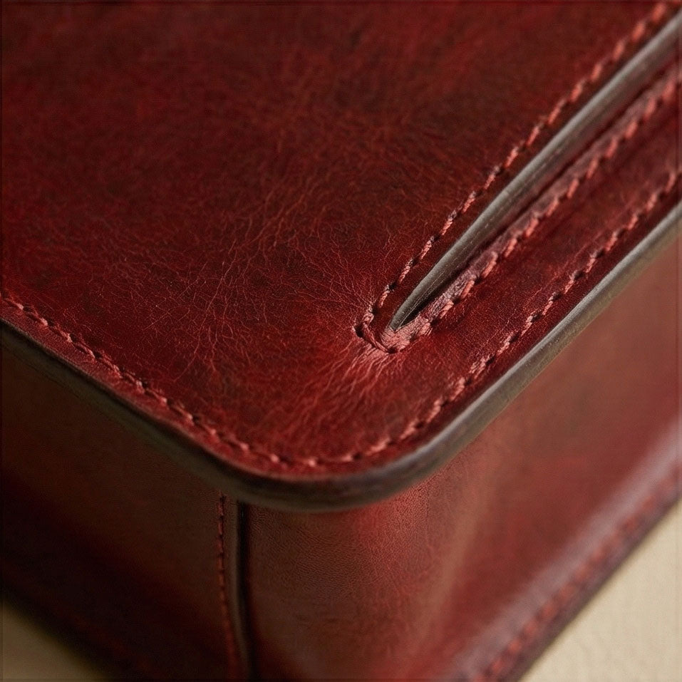 The Scribe Vertical Leather Crossbody Mini Briefcase