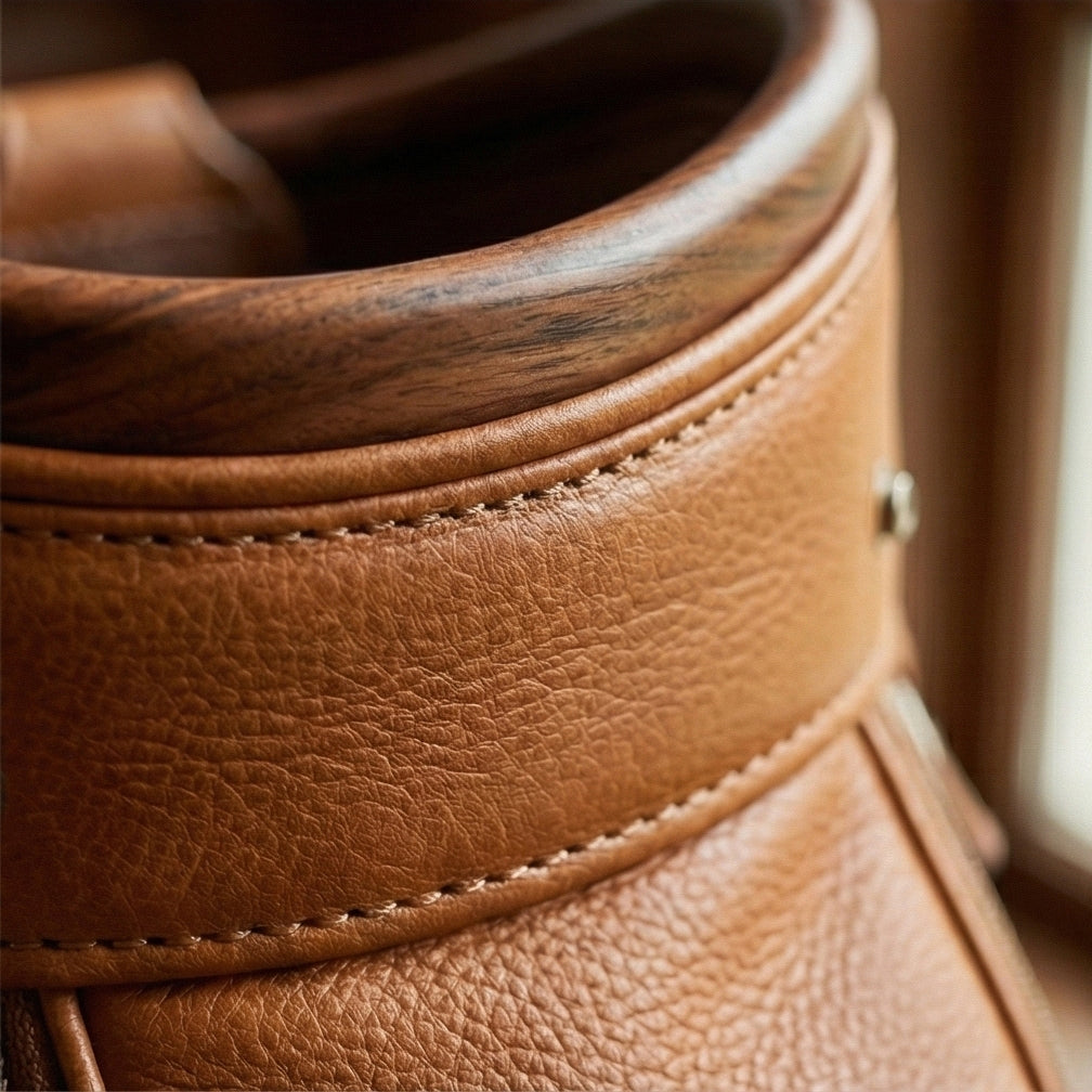 The Fairway Luxury Leather Golf Bag on Course
