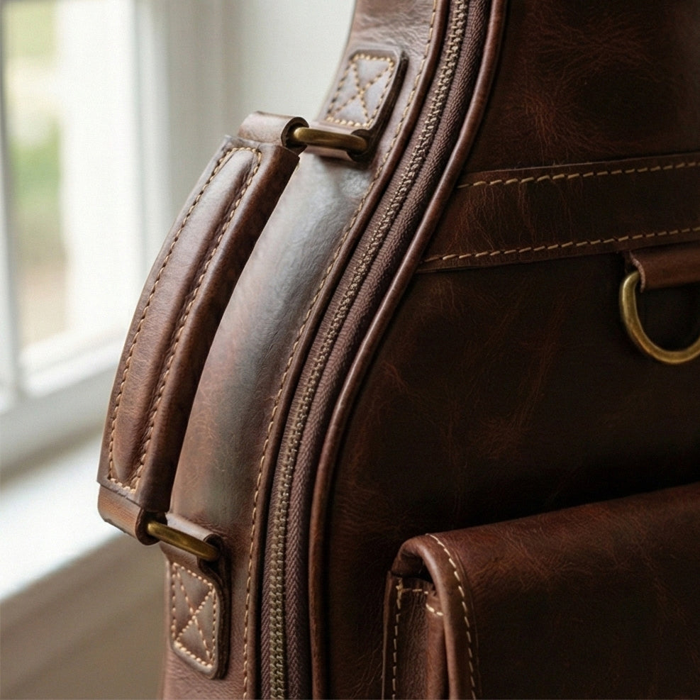The Session Leather Acoustic Guitar Gig Bag Standing