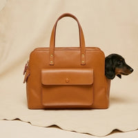 Elatheria Companion premium full grain leather luxury pet carrier small dog cat