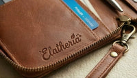 Elatheria Voyager full grain leather travel wallet passport organizer with wristlet