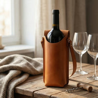 Elatheria Vintner 3.0 fully enclosed full grain leather wine bottle carrier