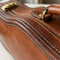 Elatheria Virtuoso full grain leather 4/4 violin hard case with velvet interior