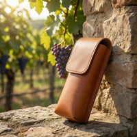 Elatheria Vintner 3.0 fully enclosed full grain leather wine bottle carrier