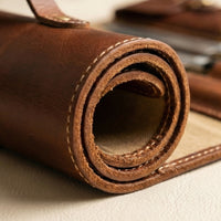 Elatheria Chef's Companion full grain leather knife roll 5 slot chef bag