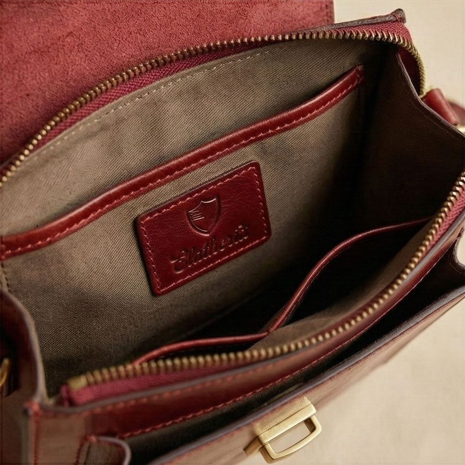 The Scribe Vertical Leather Crossbody Mini Briefcase