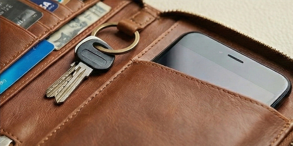 The Voyager Leather Travel Wallet with Passport and Phone