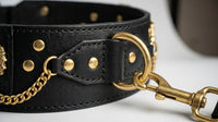 Width and welded D-ring detail on The Regal buffalo leather dog collar