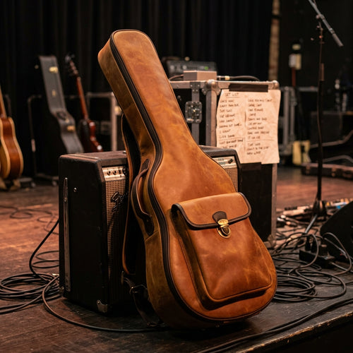 Maestro gig bag brass hardware detail, monogram and embossing option, gift for musician or gift for dad
