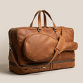 Top-tier leather texture detail on The Match Point tennis duffle bag