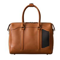 The Voyager Pet Tote | Leather Pet Carrier with Mesh Ventilation Panel
