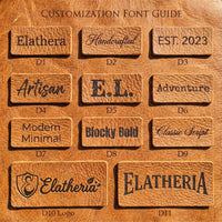 Elatheria handcrafted leather goods detail shot