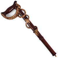 The Ivy walking cane top section with carved loop handle and brass screw fitting