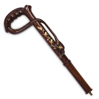 The Laurel top section with carved loop handle, gold floral detailing and brass screw fitting