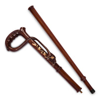 The Laurel foldable walking cane separated into two pieces