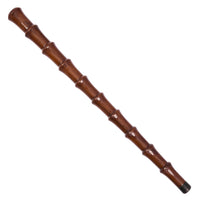 Lower section of The Lotus walking cane with bamboo-style segments and rubber tip
